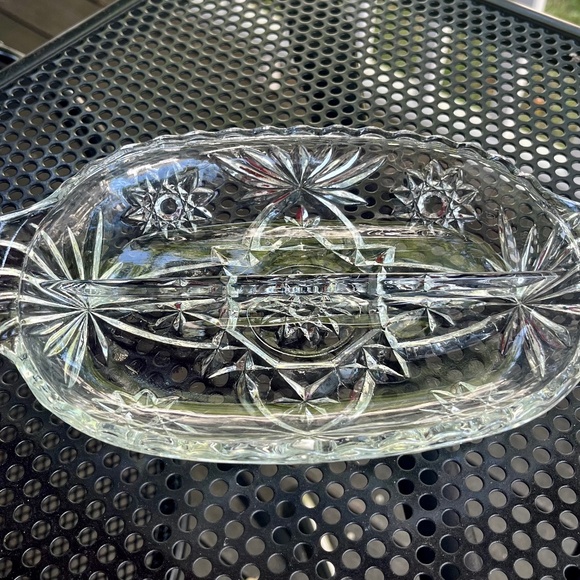 VINTAGE Anchor Hocking Star of David Relish Dish - Picture 2 of 5